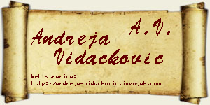Andreja Vidačković vizit kartica